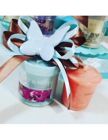  torta bomboniera candele profumate con magnete farfalla