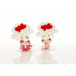 Bomboniera Cuorematto porta memo clip con cuoricino magnetico rosso e albero della vita in metallo 2 modelli assortiti 