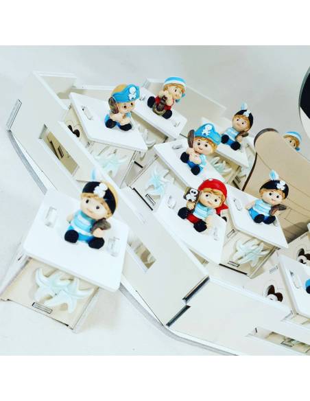 Scatoline portaconfetti bomboniere battesimo pirata prezzi ingrosso