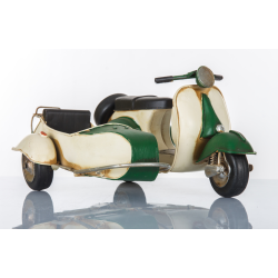 Bomboniera suprammobile sidecar scooter bianco e verde  CUOREMATTO LINEA CUOR VELOCE