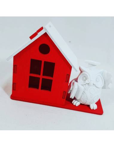 bomboniere laurea gufo laureato con scatolina portaconfetti a forma di casa