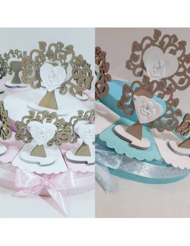 Torta bomboniere Battesimo Albero della Vita Sacra Famiglia