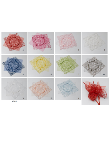 sacchetti rete in vari colori per confezionare bomboniere di vari eventi ACA144