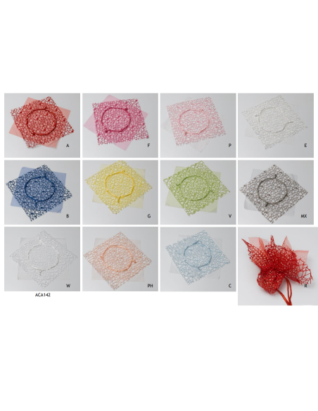 sacchetti rete in vari colori per confezionare bomboniere di vari eventi ACA144