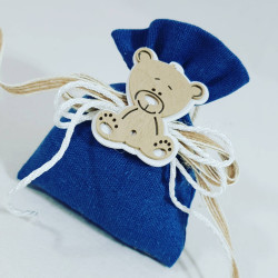 Sacchetti Bomboniere Battesimo con orsetto in legno prezzi outlet 2