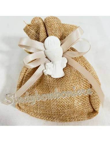 Sacchetto juta calice Comunione bomboniere on line