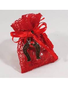 Bomboniera sacchetto portaconfetti per laurea con ciondolo a forma di Staffa di cavallo con coccinella ideale per la tua laurea. 2