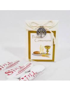 Idea bomboniera ricordo della prima comunione bimbo bimba applicazione albero della vita