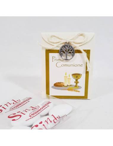 Idea bomboniera ricordo della prima comunione bimbo bimba applicazione albero della vita
