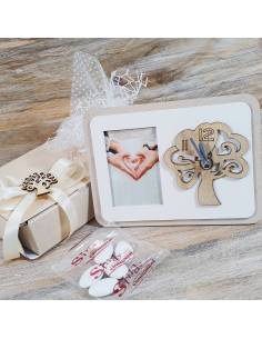 Portafoto con orologio albero della vita in legno collezione Royal 2019 linea Begonia