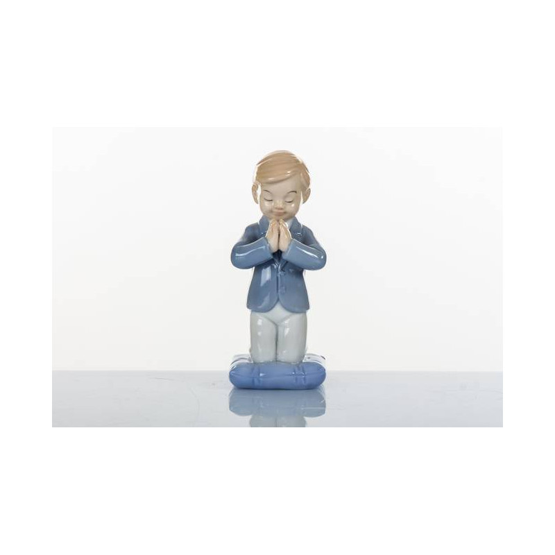 Bomboniere statuetta di una sirenetta seduta con coda e capelli rosa in finissima porcellana MORENA