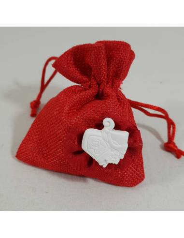 Sacchetti cresima con tiranti rosso con gessetto profumato con mitria