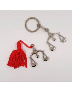 Bomboniera bilancia con nappina rossa o portachiavi per laurea in legge giurisprudenza