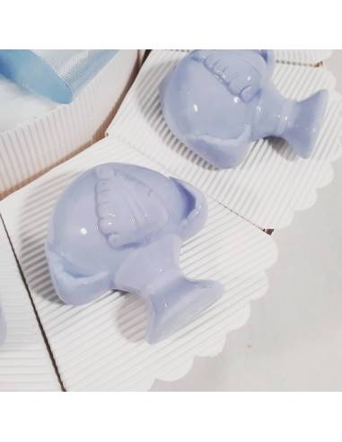 Pumo di Grottaglie in ceramica calamita confezionato su torta bomboniera