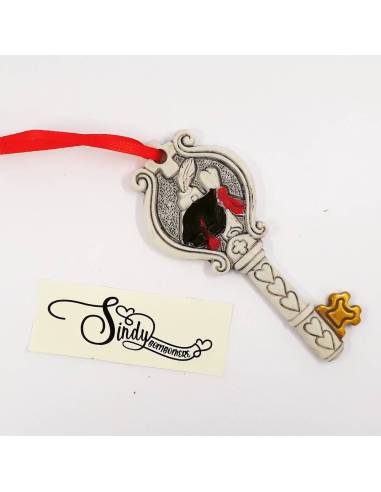 Bomboniera idea per laurea chiave laurea veletto rosso appendibile tocco pergamena tesi