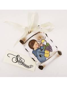 Particolare bomboniere Prima Comunione bambina , pergamena 2