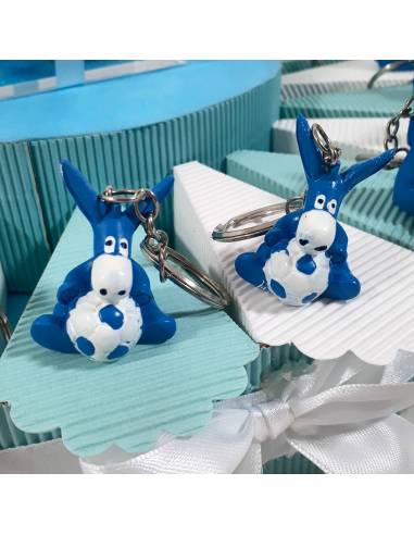 BOMBONIERE NASCITA BATTESIMO ASINELLO PALLONE NAPOLI CALCIO PORTACHIAVI SPEDIZIONE INCLUSA