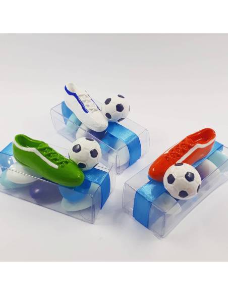 Scatoline trasparenti scarpetta calcio, portaconfetti segnaposto