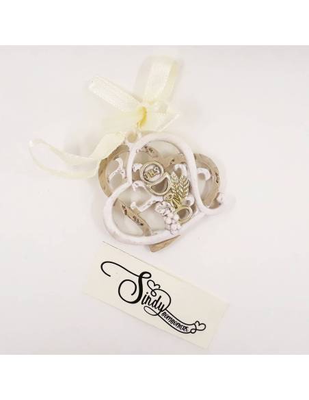 Particolare bomboniere Prima Comunione cuori intrecciati|Sindy Bomboniere|