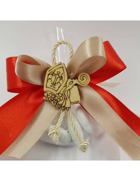 BOMBONIERA SEGNAPOSTO CRESIMA SCATOLA LIBRO CON CONFETTI