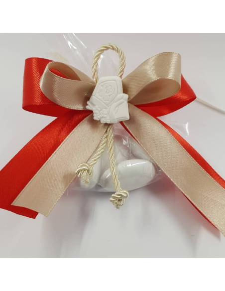 BOMBONIERE SEGNAPOSTO per cresima comunione battesimo matrimonio molletta con angioletti musicisti