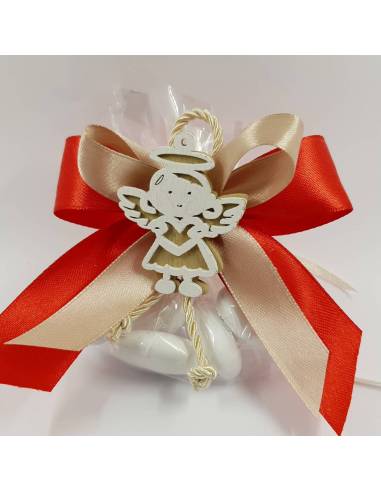 BOMBONIERE SEGNAPOSTO per cresima comunione battesimo matrimonio molletta con angioletti musicisti