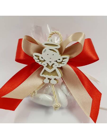 BOMBONIERE SEGNAPOSTO per cresima comunione battesimo matrimonio molletta con angioletti musicisti