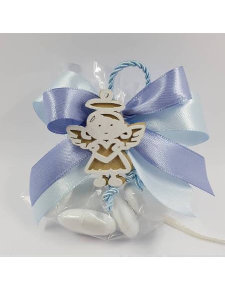 BOMBONIERE SEGNAPOSTO per cresima comunione battesimo matrimonio molletta con angioletti musicisti