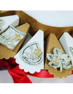 Torta bomboniere cresima magneti argentati con Albero della Vita profumatore 2