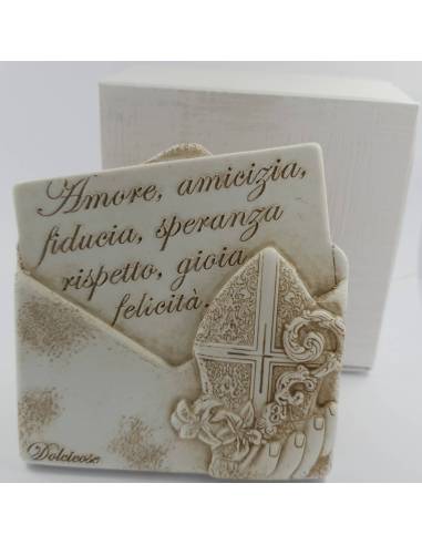 Quadretto bomboniere cresima con frasi incise, molto particolare