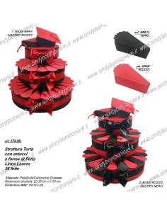 STRUTTURA TORTA BOMBONIERA 36 FETTE LAUREA PORTACONFETTI FAI DA TE CONFEZIONE