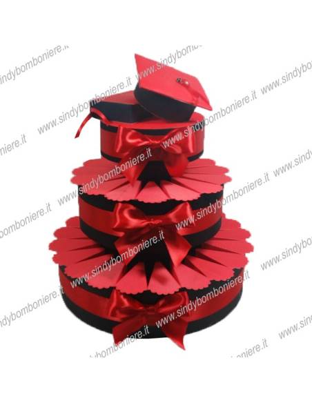 STRUTTURA TORTA BOMBONIERA 36 FETTE LAUREA PORTACONFETTI FAI DA TE CONFEZIONE