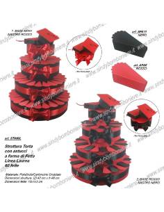 STRUTTURA TORTA BOMBONIERA 36 FETTE LAUREA PORTACONFETTI FAI DA TE CONFEZIONE