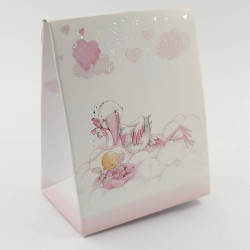 Bomboniere nascita con scatolina portaconfetti cicogna