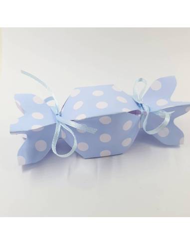 Portaconfetti celeste per nascita bimbo