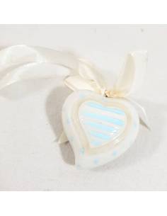 Bomboniere nascita bimbo con pendente a cuore in ceramica