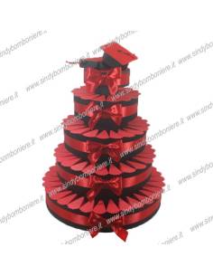 STRUTTURA TORTA BOMBONIERA 90 FETTE LAUREA PORTACONFETTI FAI DA TE CONFEZIONE 2