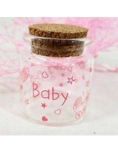 Originali  portaconfetti in vetro nascita per bimba