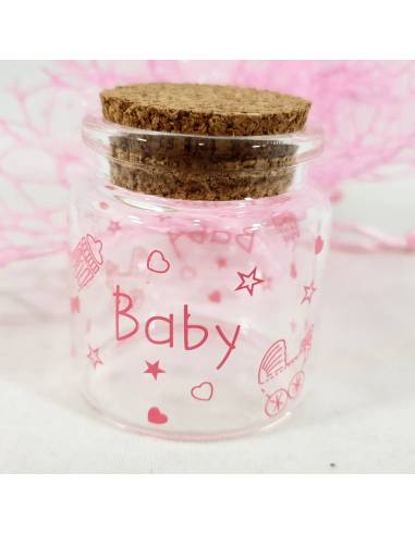Originali  portaconfetti in vetro nascita per bimba