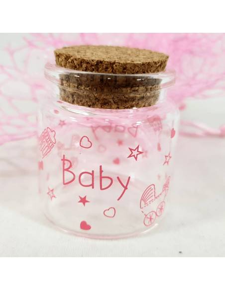 Originali  portaconfetti in vetro nascita per bimba