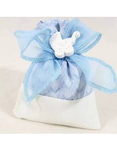 Sacchetti bomboniera nascita bimbo gessetto e fiocco azzurro|Bomboniere Nascita|