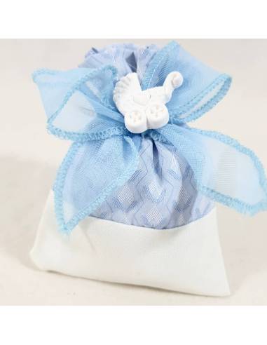 Sacchetti bomboniera nascita bimbo gessetto e fiocco azzurro|Bomboniere Nascita|
