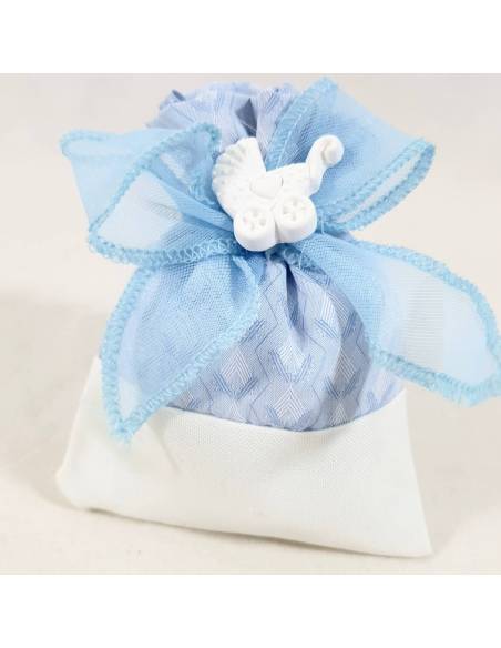 Sacchetti bomboniera nascita bimbo gessetto e fiocco azzurro|Bomboniere Nascita|