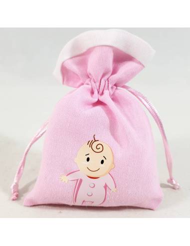 Sacchetto rosa per portaconfetti nascita bambina