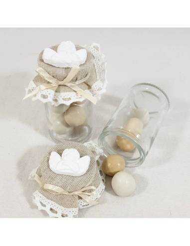 Bomboniera Comunione portaconfetti vasetto Angelo bianco