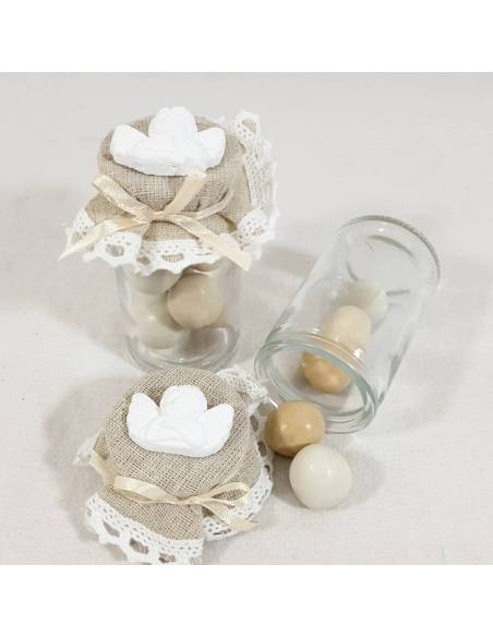 Bomboniera Comunione portaconfetti vasetto Angelo bianco