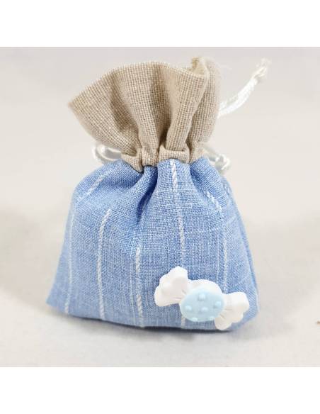 Pensierino ricordo sacchetto nascita celeste