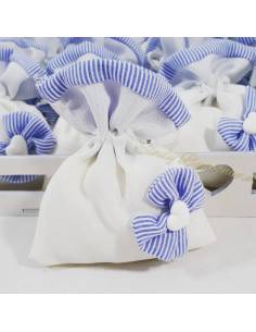 Bomboniere nascita 25 sacchettini bianchi e azzurri 2
