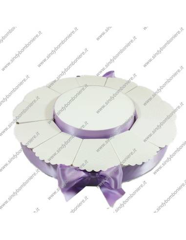 STRUTTURA TORTA BOMBONIERA 12 FETTE MONOCOLORE PORTACONFETTI FAI DA TE CONFEZIONE