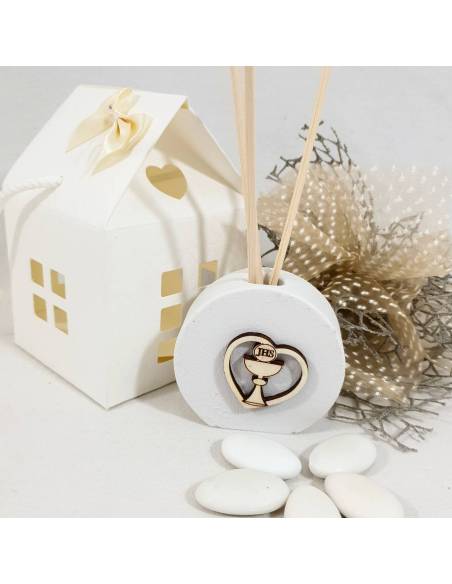 Bomboniere Comunione profumatore cuore con Calice